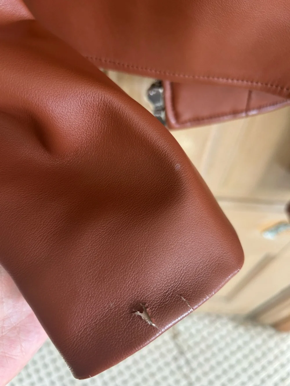 Wilfred Rust Faux Leather Moto Jacket - Picture 5 of 6